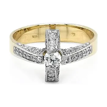 Prsten Zlatý Prsten s Diamanty 2011070