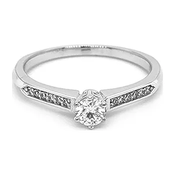 Prsten Zlatý Zásnubní Prsten s Diamanty 2011058