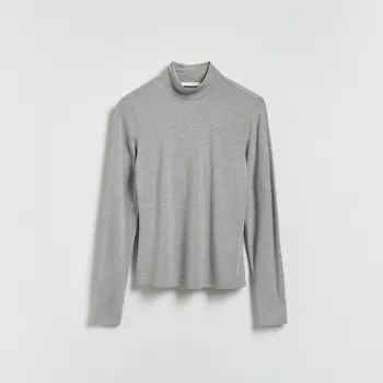 Reserved - Longsleeve z modalu - světle šedá - 238HS-09X - 238HS-09X-XL