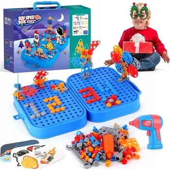 ostatní stavebnice Stavební Stavebnice , 3D mozaika, šrouby, šroubovák