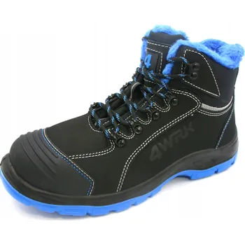 Pracovní obuv ZIMNÍ PRACOVNÍ BOTY KOTNÍKOVÉ VODĚODOLNÉ ZATEPLENÉ OBUV S KOŽÍŠKEM S3 VEL. 46