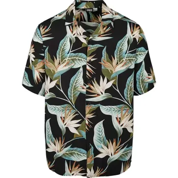 Pánská košile Pánská košile URBAN CLASSICS TB3506 BLACK/BLOSSOM L