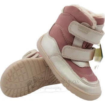 Dívčí zimní obuv Zimní barefoot dětská obuv Protetika Nut pink - vel. 23