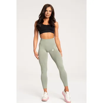 Dámské legíny Gym Glamour Bezešvé legíny Basic Green M Trénink na cvičení