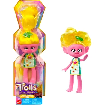 Figurka Figurka z pohádky MATTEL Trollové Viva, růžovo-žlutá, 17 cm