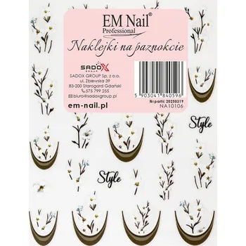 Samolepky na nehty EM Nail JO-2719 Květiny