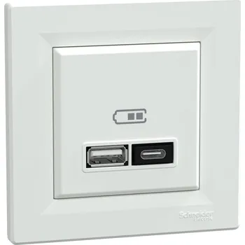 Elektrická zásuvka Schneider Electric EPH2700521 USB A+C rychlonabíječka 21W bíla