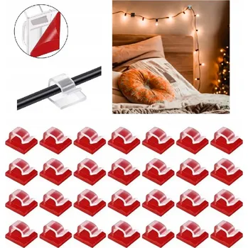 Bezpečnostní kamera 50x SILNÝ DRŽÁK KABELŮ ORGANIZÉR KRYTKA VODIČŮ HÁČEK KLIP PÁSKA 3M