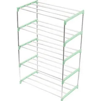 Police a botník stabilní lehký stojan na boty 72 cm zelený