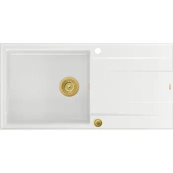 Granitový dřez Jednokomorový granitový dřez Quadron Evan, bílý