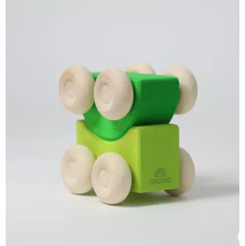 Dřevěná hračka Grimm's Stohovací autíčka 2ks (zelené)