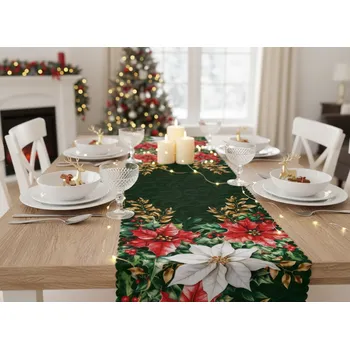 ubrus Vánoční ubrus - běhoun na stůl HVĚZDA BETLÉMSKÁ 38x160 cm Mybesthome