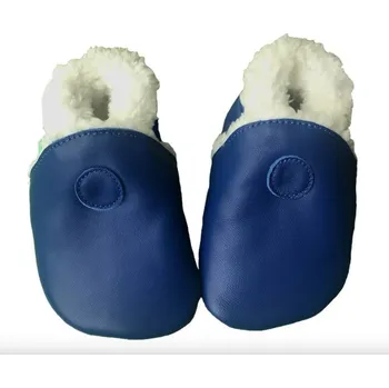 Capáčky Kožené capáčky Hopi Hop barefoot zimní modré Hopi Hop velikost: L 12-18 m 13 cm