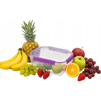 Dóza na potraviny Obdélníková dóza na potraviny 2,2 l hermetická se 4 klipy