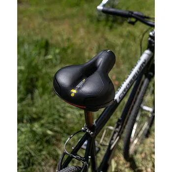 Sedlo na kolo Široké odpružené sedlo na kolo s odrazkami RS8 žluté