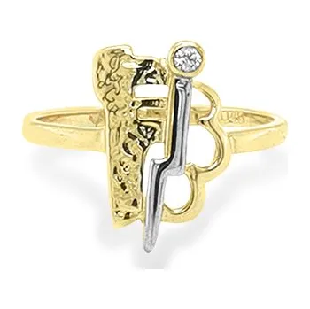Prsten Zlatý Prsten se Zirkonem z Kombinovaného Zlata 7130986