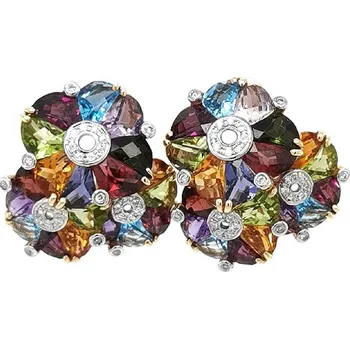 Náušnice Zlaté Náušnice Polodrahokamy a Diamanty 2020791