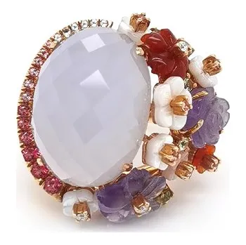 Prsten Zlatý Prsten s Diamanty a Polodrahokamy 2011584