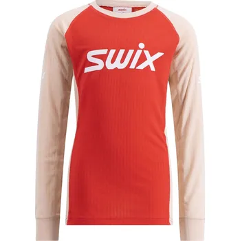 Dětské termo spodní prádlo SWIX RaceX Classic Long Sleeve Jr., Peach Whip/Teaberry Velikost: 128