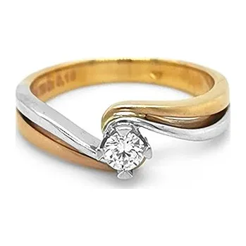 Prsten Zlatý Zásnubní Prsten s Diamantem 2010476