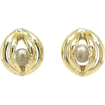 Náušnice Nadčasové Náušnice se Zlatou Kuličkou a Unikátním Provedením