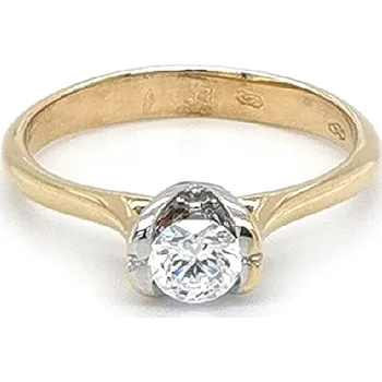 Prsten Zásnubní Prsten se Zirkonem z Kombinovaného Zlata 7130898