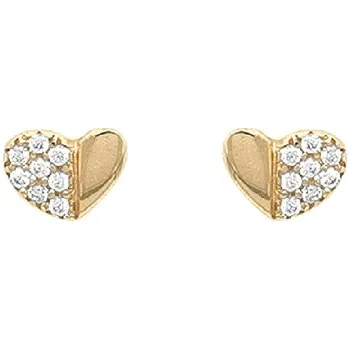 Náušnice Zlaté Náušnice Srdíčka se Zirkony