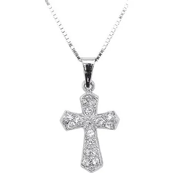 Přívěsek Přívěsek Kříž se Zirkony z Bílého Zlata 7151344