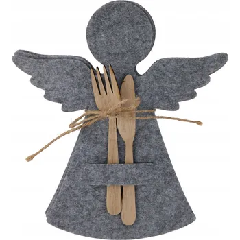 prostírání Vánoční podložka na prostírání příborů anděl, sada 4 ks,šedá
