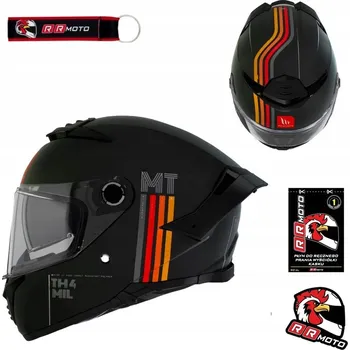 Helma na motorku Přilba MT THUNDER 4 SV MIL MATNÁ ČERNÁ černá červená žlutá + DÁRKY ZDARMA