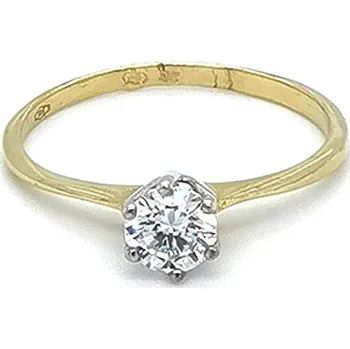 Prsten Zásnubní Prsten se Zirkonem z Kombinovaného Zlata 7130816