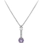 Náhrdelník s Fialovým Kamenem z Bílého Zlata 7040217