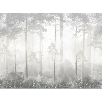 Fototapeta Fototapeta do ložnice Mlhavý les Krajina Příroda Stromy Abstrakce 368x254