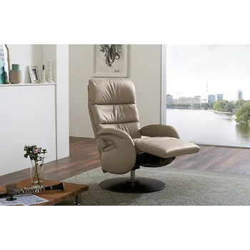 Křeslo Kožené polohovatelné křeslo otočné RITZ s mechanickým polohováním