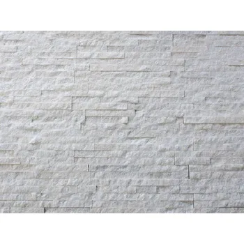 Kamenný obklad za kamna štípaný křemenec 60 x 15 cm bílý