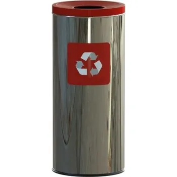 Odpadkový koš Meva Nerezový koš na třídění odpadu červený 45 l