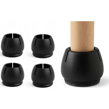 Podložka pod nábytek GUMOVÉ NÁVLEKY S FILCEM NA NOHY KANAPE, SEDACÍ SOUPRAVY, POHOVKY 37-42mm, SADA 4 KS