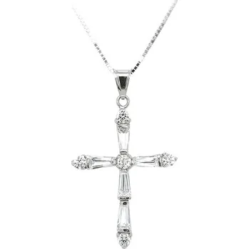 Přívěsek Přívěsek Kříž se Zirkony z Bílého Zlata 7151335