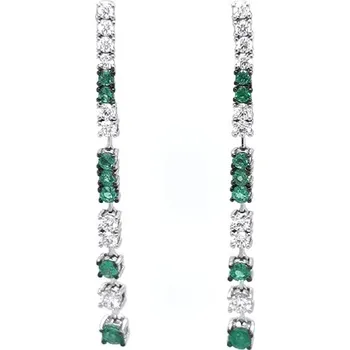 Náušnice Zlaté Náušnice se Smaragdy a Diamanty 2020752