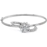 Pevný Dámský Náramek se Zirkony z Bílého Zlata 7010329