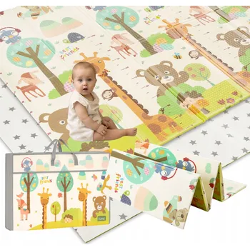 Hrací deka Vzdělávací Podložka Pěnová Oboustranná Skládací Podložka pro Děti Velká 180x200cm