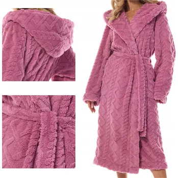 Dámský župan Dámský župan župan 2402 GEO dlouhý, hřejivý, péřový – višeň L