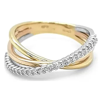 Prsten Zlatý Prsten s Diamanty 2011316