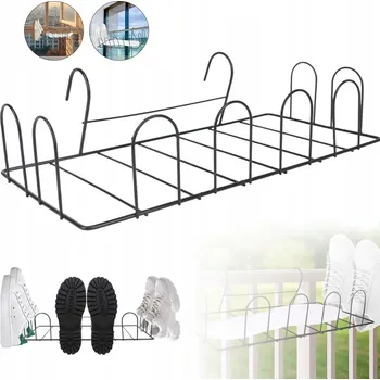 Botník SKLÁDACÍ BOTNÍK S HÁČKY ČERNÝ PRO SUŠENÍ A SKLADOVÁNÍ BOT