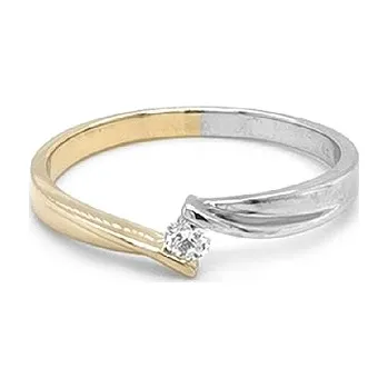 Prsten Zlatý Zásnubní Prsten s Diamantem 2011023