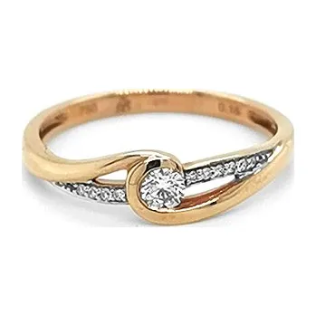 Prsten Zlatý Zásnubní Prsten s Diamanty 2010484