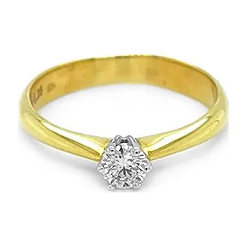 Prsten Zlatý Zásnubní Prsten s Diamantem 2011144