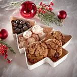 Servírovací mísa Vánoční stromeček bílá 26,5 x 19 x 1,5 cm