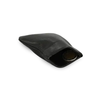 Arwel Černá kožená kapsa na mince s pružinou