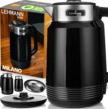 Rychlovarná konvice Rychlovarná konvice Lehmann ocelová černá 2L 2200W retro